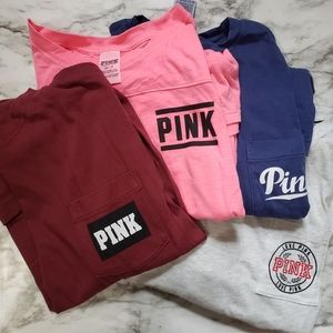 Victoria's Secret Pink Long Sleeve Shirts 4 Lot